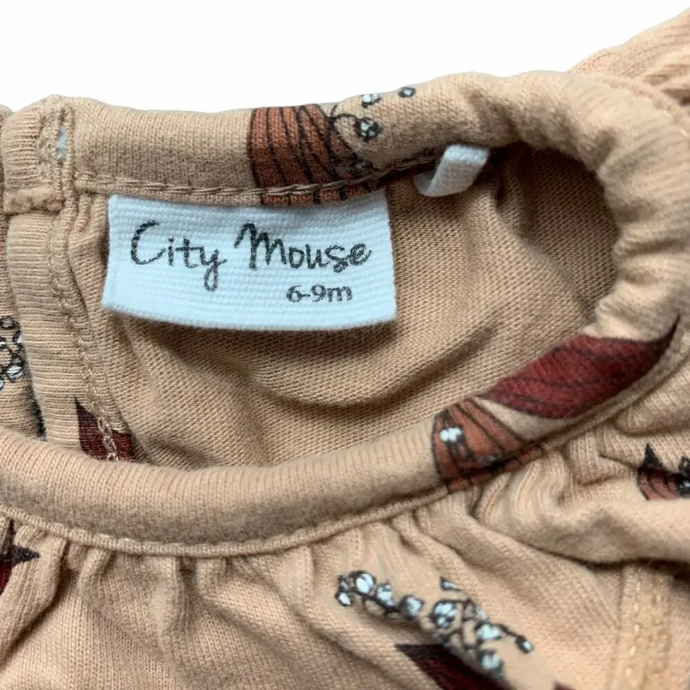 City Mouse Ruffle Collar Romper Bodysuit